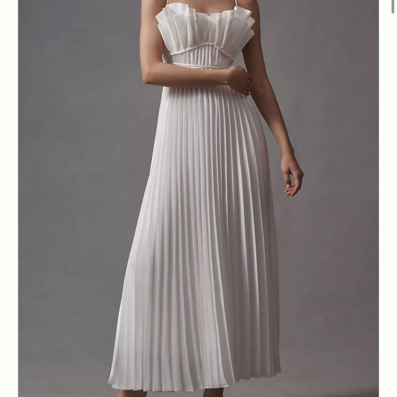 acler sanna pleated maxi dress Acler Sanna Pleated Metallic Maxi Dress